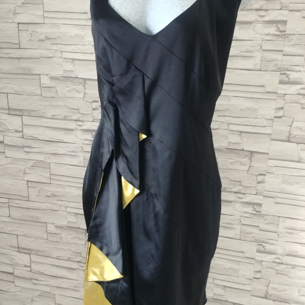 Michaela Louisa sleeveless V-neck black dress